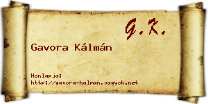 Gavora Kálmán névjegykártya